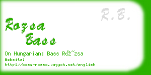 rozsa bass business card